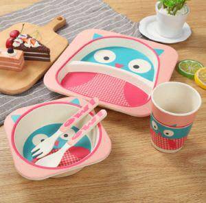 Bamboo Fibre Kids Dinner Set - Pink Owl_0