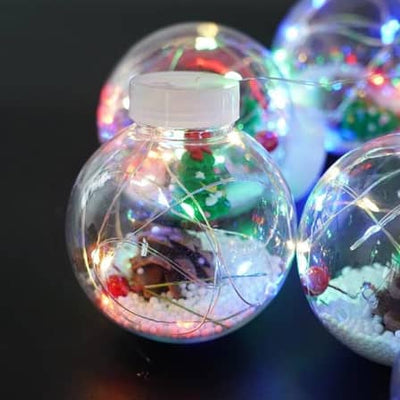 10 piece Christmas Ornaments ball copper wire lights - White_0