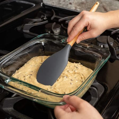 Silicone Slotted Utensils With Wooden Handle - Spatula_0